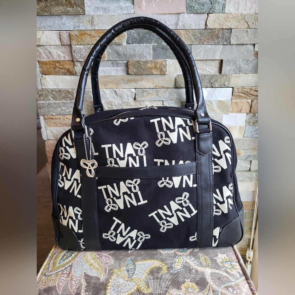 Original TNA Black Canvas Logo Overnight Bag